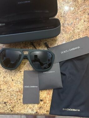 Dolce & Gabbana Men’s Black Sunglasses with Dark Lenses